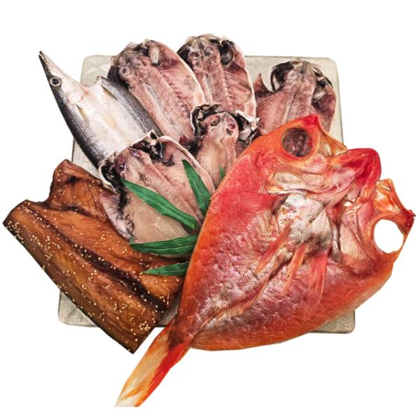 「彩り」ギフト 国産 無添加 干物セット  あじ3・えぼ鯛2・かます1・さわらみりん1・金目鯛1　詰め合わせ（冷凍）