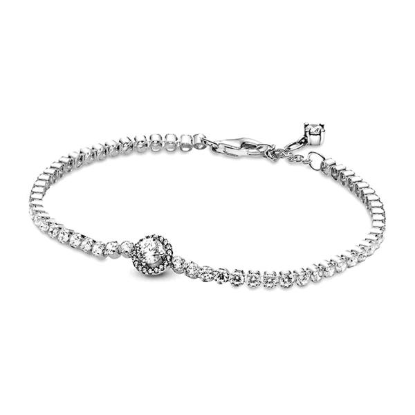 PANDORA Sparkling Halo Tennis Bracelet - Silver for Women Features