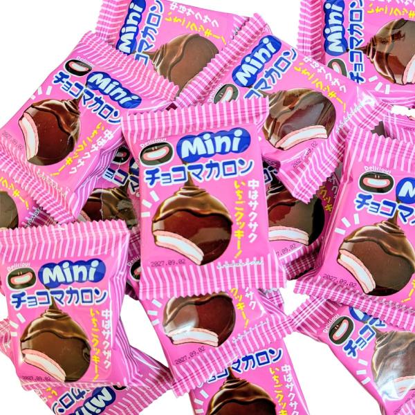 やおきん ミニチョコマカロンいちごクッキー 15個　 メール便 送料無料 送料無料 ポイント消化 お試し 個包装 イベント バラまき