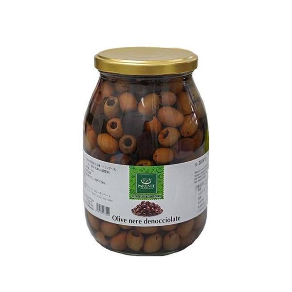 パレンテ ペランザーネ スノッチョラーテ (ブラックオリーブ 種無し 塩水漬) ９９０ｇ PARENTE OLIVE PERANZANA　DENOCCIOLATEオシャレで美味しい前菜、サラダを作れます。