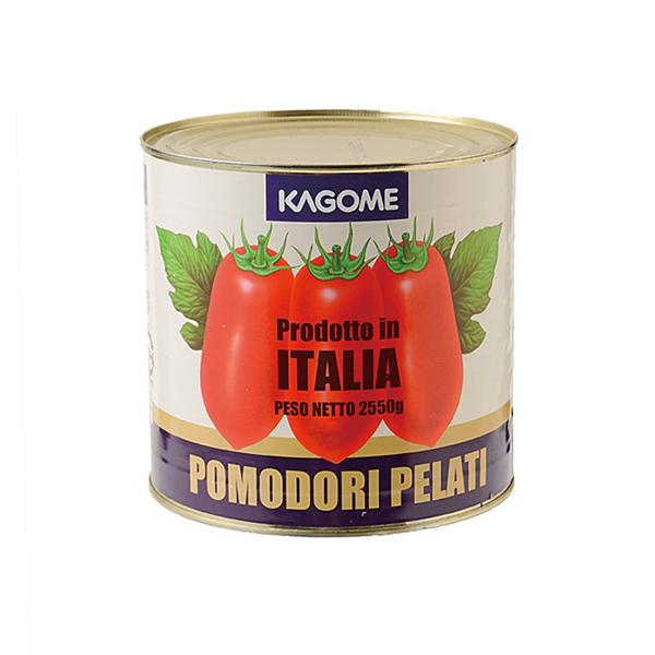 カゴメ　トマトホール　＃１　（２５５０ｇ）【1個口6缶まで】  | pomodoro Tomato果肉が柔らかなペアタイプトマトを湯剥きし、ピューレー漬けに