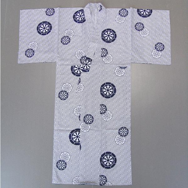 超美品 綿 本染浴衣 コーマ地 夏物 171裄71 トールサイズ 黄緑 水色