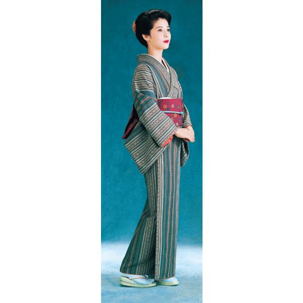 小紋 着物 反物 レディース ちりめん 踊り 舞台 おしゃれ 飾り縞 