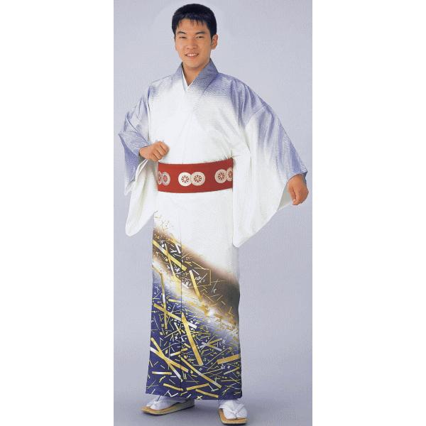 訪問着 着物 反物 女性 キング幅 白地 箔紙 舞踊衣裳 洗える着物 kz