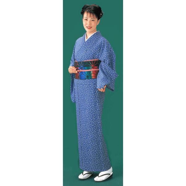 小紋 着物 反物 レディース 踊り 舞台 おしゃれ モダン 大小霰 縹色