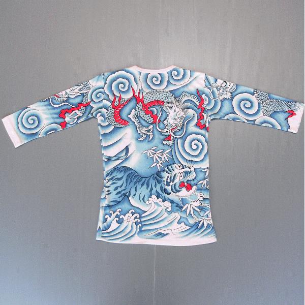 刺青シャツ 入れ墨 シャツ 祭り タトゥー Tシャツ 肉襦袢 竜虎 祭り