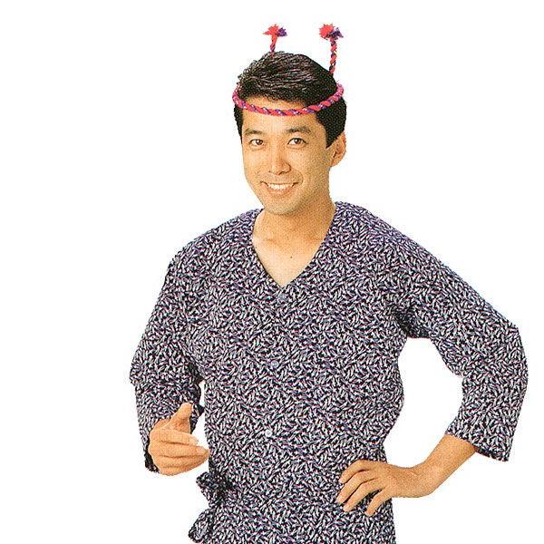 鯉口シャツ 祭り 子供用 祭シャツ ダボ シャツ 鯉口 子ども 小紋 紺 松葉 踊り 祭り用品