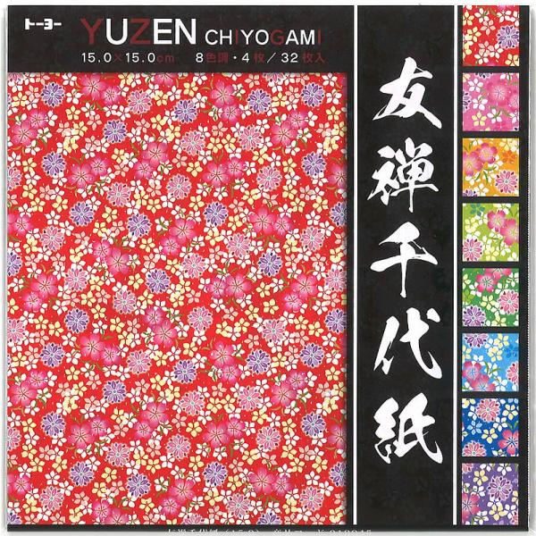 友禅千代紙（小花を散りばめたちよがみ（15.0）（TY-010045） : 紙