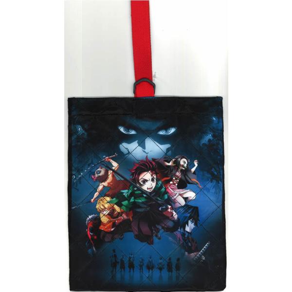 鬼滅の刃（きめつのやいば） キルトシューズバッグ(シューズケース/上履き入れ） (02312-12）  素材：ポリエステル100% サイズ：約W220mm×H275mm *絵柄はサンプル画像です。実際の絵柄と多少異なる場合がございます