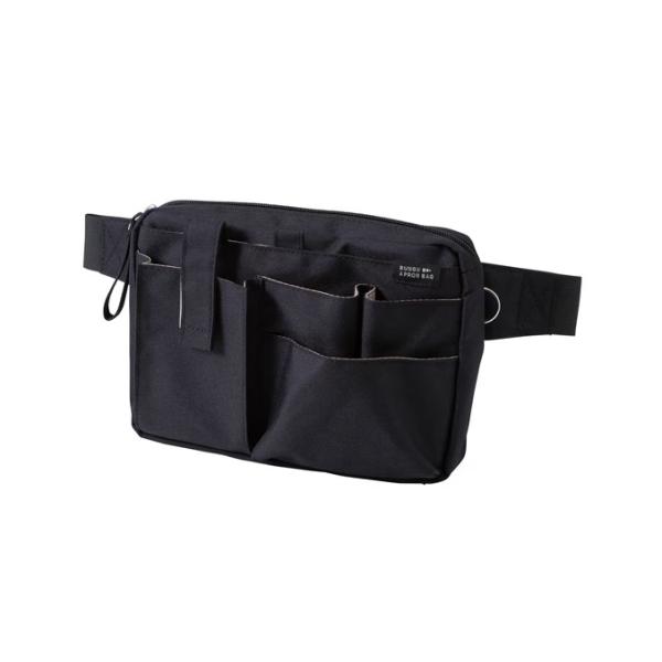 BunguApronBag(クツワ） 大容量マチ付ファスナータイプ 文具エプロンバッグ (BE020BK)  しっかり収納できる大容量マチ付ファスナータイプ  フラッグ付ポケットはマチが広がり、ボトルなどもスッキリ収納できる  2つの付け方...