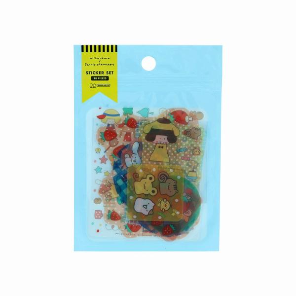mizutamaxSanrio[ミズタマx サンリオキャラクターズ] コラボ第2弾（サンスター文具）（ブルー） ケース入りステッカーセット（3サイズシールセット） (S8818410)