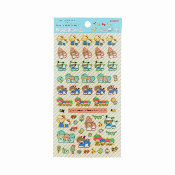 mizutamaxSanrio[ミズタマx サンリオキャラクターズ] コラボ第2弾（サンスター文具）（ライトブルー） キラふちシール（金ふち透明シール） (S8818428)