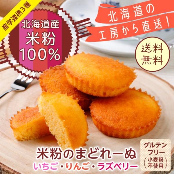 【送料無料】産学連携・米粉マドレーヌ3種セット 1,000円ポッキリ グルテンフリー