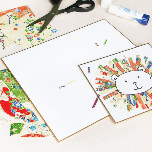 かみもん 親子でつくる貼り絵キット スタンダード 色貼り絵台紙用の