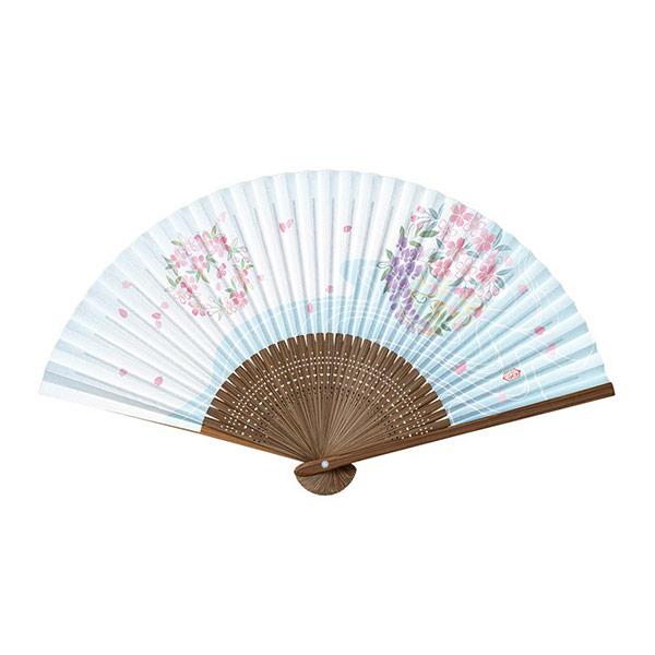伏見上野旭昇堂 uen-5735 紙扇子 唐木中彫「花ゆら」婦人用 香り付 6.5寸35間 約19.5cm メーカー取寄品