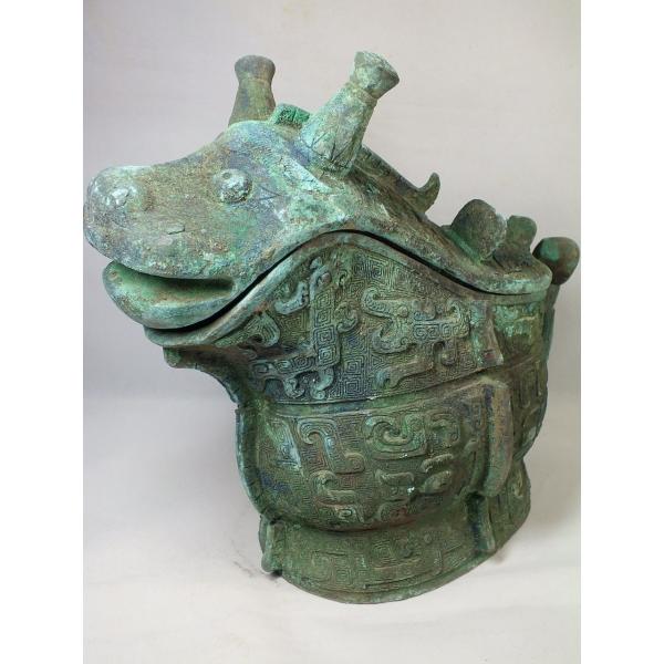 中国古物】青銅器「じこう(蓋付盛酒器)」285mm : 龍香堂 中国古物】青銅器「じこう(蓋付盛酒器)」285mm : 龍香堂