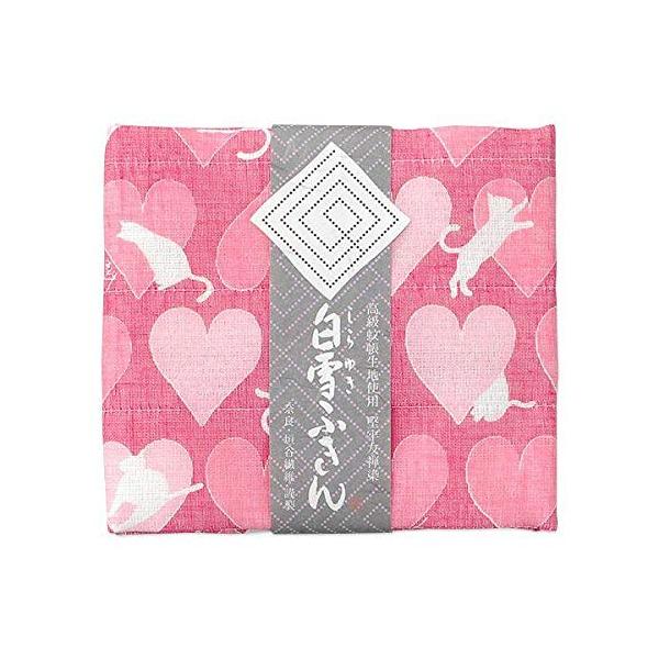 白雪ふきん(Shirayuki Fukin)友禅ふきん 日本製 ねこ柄 チェリー 塩素系漂白剤使用可