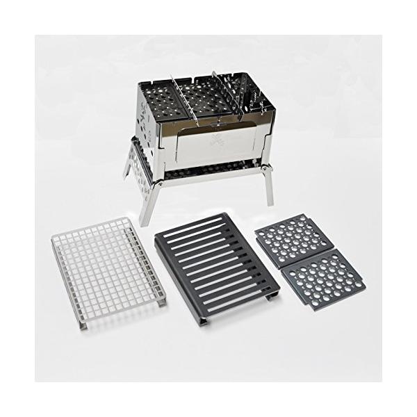 他サイト： 笑's コンパクト焚き火グリル B-6君 4点セット / SHO-0004-10-25-38の商品画像