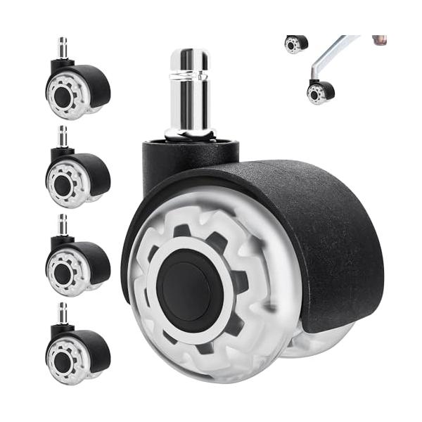 耐久性と静音性: これらのキャスターは高密度なプラスチック製で、毎日の摩耗や破損に耐え、硬い床でも静かな移動を提供します。幅広い互換性: ほとんどのオフィスや家庭用椅子にフィットし、ハードウッドやタイル、ラミネート、ローパイルカーペットなど...