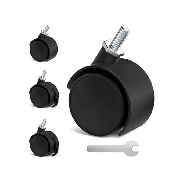 パッケージ 内容 ストッパー有りキャスター2個、ストッパー無しキャスター2個 高い許容荷重、50kgまで キャスターは 高品質のナイロンと鉄でできており、耐荷重12.5kg/1個あたり、4個セットの最大重量50キロまで耐えることができます。...