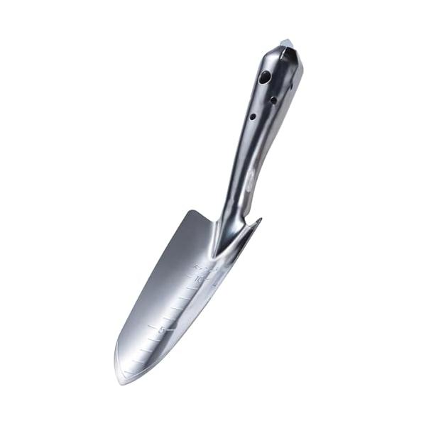 硬い土の掘り起こしに強度補強付深さを測れる目盛付(約1cmきざみ)材質:ステンレス材製造国:中国DIY・工具・ガーデン/ガーデン/農具・散水用品/農具/ハンドスコップ・ハンドシャベル