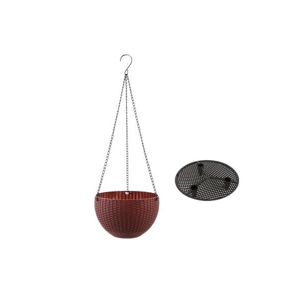 サイズ 直径16.5cm / 高さ11cm / 底幅7.8cm / チェーンの長さ46cm 耐荷重 約2kg丸みのある籐編み・ニット編み風のお洒落なデザインで、多肉植物やエアプランツなどお気に入りに観葉植物を飾っておうちをカフェのような素敵...