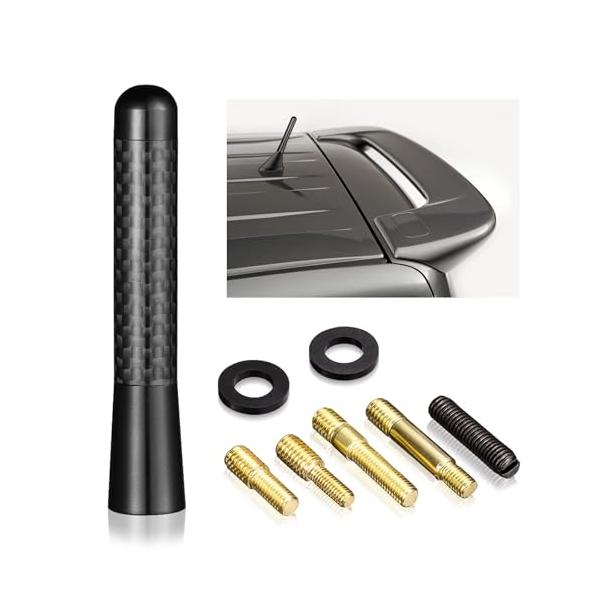 BINGFU 車用アンテナ ユニバーサル 8 cm 車用ショートロッド ルーフアンテナ FM AM 受信用 交換用車用 M4 M5 M6 ネジ付き 黒