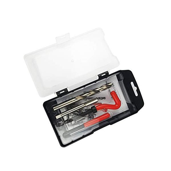 このスレッド修理キットは、M10*1.0用です。高速スチールと赤色のプラスチックハンドルで作られています。損傷した糸を復元するために、毎日の修理、自動車修理、掘削機、エンジン修理、その他の自動車用途に使用できます。スレッドインサート、ドリル...