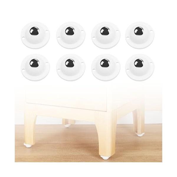 セット内容 キャスター8個 ステンレスボール1個内蔵/ナイロンボール1個内蔵 。 長さ：4.1cm、幅：4.1cm。耐荷重量：50kg 4個同時に使う時 。ホイールは小さいので、全体的な外観に影響を与えることを心配する必要はありません。 3...