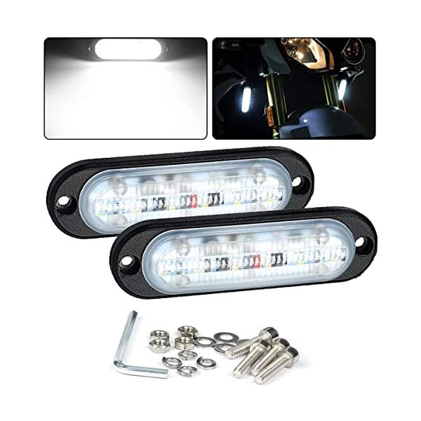 Chelhead ledデイライト 薄型 6Wx2個 作業灯 車 ワークライト 荷台灯 補助灯 12v/24v IP68防水 防塵 後付けフォグランプ ホワイト 軽量