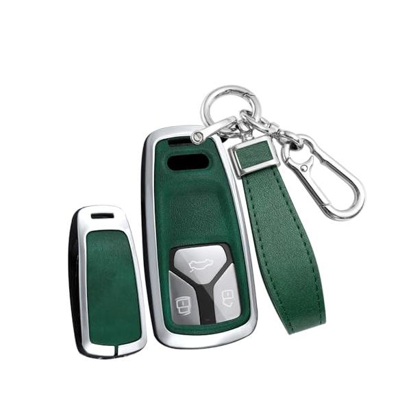 [TECART] アウディ専用 キーケース キーカバー キーホルダー 耐衝撃 保護 キーリング A4 A6 Q2 Q3 Q5 Q7 SQ5 FY SQ7 4M 