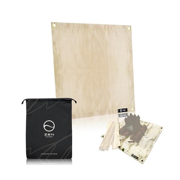 ZEN Camps 焚き火シート 焚き火台シート スパッタシート 防炎 防火 耐火 耐熱 シート キャンプ BBQ 芝生保護 日本ブランド