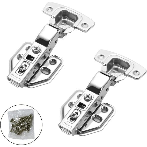 セット内容：12個固定ネジ*2個シルバースライド蝶番(全かぶせ)高品質なステンレス素材は厚みがあり、錆びや湿気に強い。水気のある場所でも塗布可能。長期間使用した後に壊れたりバラバラになったりするのは簡単ではありません。とても丈夫で長持ちしま...