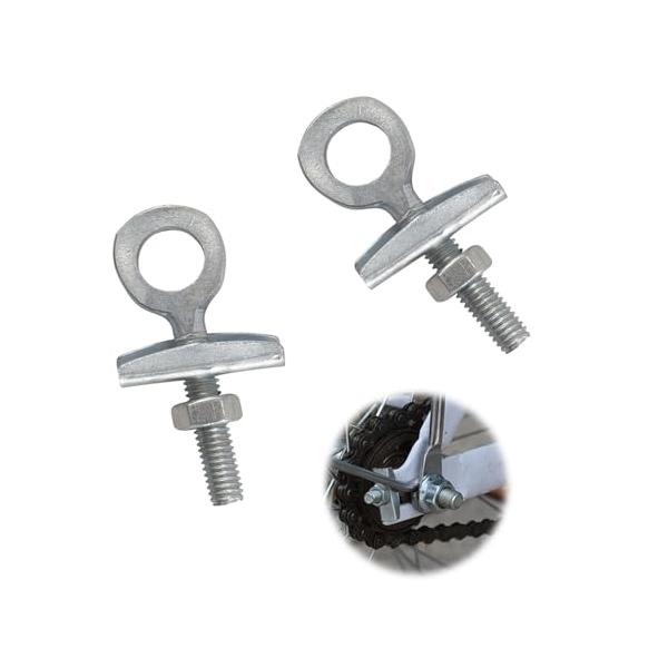 製品サイズ 自転車用チェーンアジャスターのネジの長さは28mm、太さは約6mm、穴の直径は約10mm、ナットの直径は約10mm。自転車用チェーンアジャスター2個入り。 高品質素材 高品質の材料で作られ、高強度、耐錆性、耐摩耗性、頑丈で耐久性...