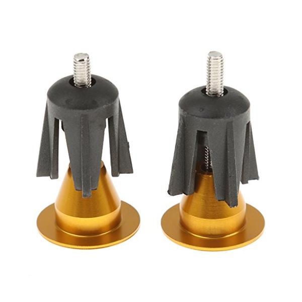 ノーブランド 品 アルミ　自転車　ハンドルバー　グリップ　ハンドル　バー　キャップ　エンド　プラグ　５色選べる - ゴールドスポーツ&amp;アウトドア/自転車/自転車パーツ/バーエンド