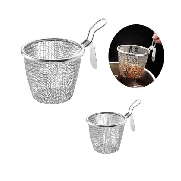 2個入湯切りザル ラーメン 湯切りざる フック付き ステンレス製 ラーメンてぼ キッチン用品 うどん 調理器具 多機能 飲食店用 業務用 家庭用
