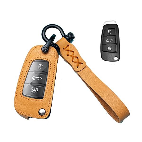 キーケース アウディ用 スマートキーケース キーカバー 3ボタン 本革 レザー アウディ 専用設計 Audi 新型 A1 A3 A6 Q2 Q3 Q7 TT T