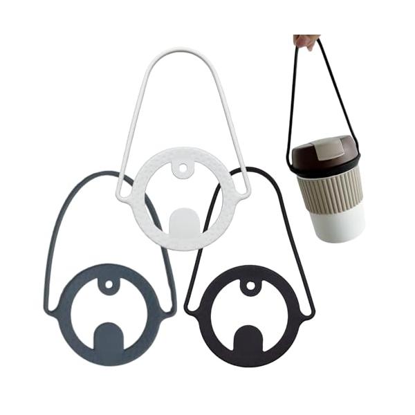 内容 ドリンクホルダー3個、色：ブラック、ホワイト、グレー、サイズ：直径7CM、重量約20g。 柔軟で耐久性 柔軟なシリカゲル材質を採用し、環境保護、安全、耐久性がある。変形しにくく、機能に影響を与えずに任意に曲げることができます。洗いやす...