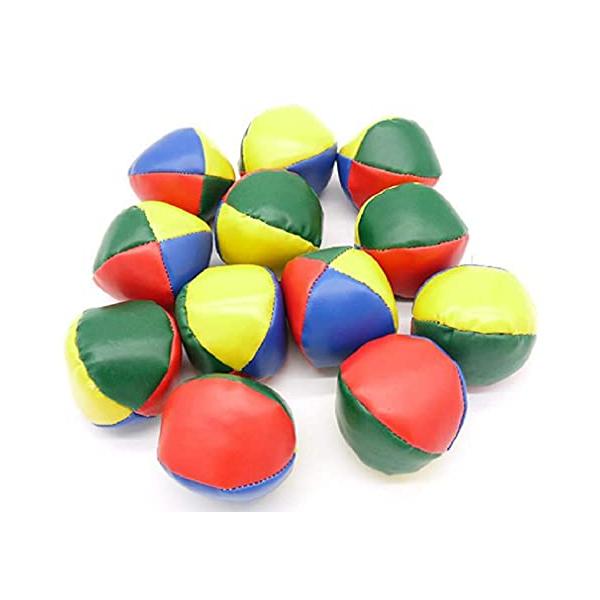 商品 カラフルで目立つ、ジャグリング用、お手玉ボールの12個セットで、大道芸、かくし芸やインベントの練習に最適です。短期間で習得して披露することもできる、西洋お手玉 ジャグリング のボールです。 利用 握りやすく、弾かないジャグリング専用ボ...