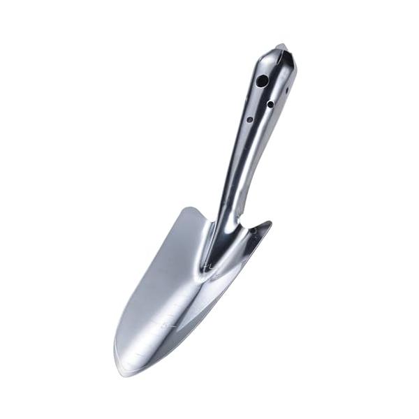 強度補強付深さを測れる目盛付(約1cmきざみ)商品モデル番号: 4907052744394色: 共柄 シルバー(ステンレス)DIY・工具・ガーデン:ガーデン:農具・散水用品:農具