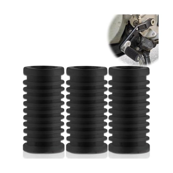[サイズ バイクスターターラバーカバー*3 ブラック 長さ4cm幅2cm[機能] 凹凸のあるデザインは、横滑り防止性能を大幅に向上させ、すべてのバイクに最適です。[ベテランも初心者も簡単装着 シフトレバーにラバースリーブを被せるだけで、工具...