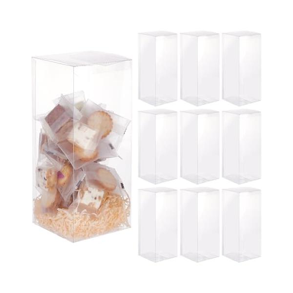 透明プラスチック収納ボックス　10台 BENECREAT 10個 PVC透明プラスチックケース 長方形 10x10x25cm