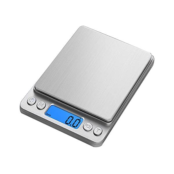 秤 3kg0.1g単位 はかり デジタルスケール 電子秤 バッテリ付き トレー2個付き 簡易日本語取扱説明書付き