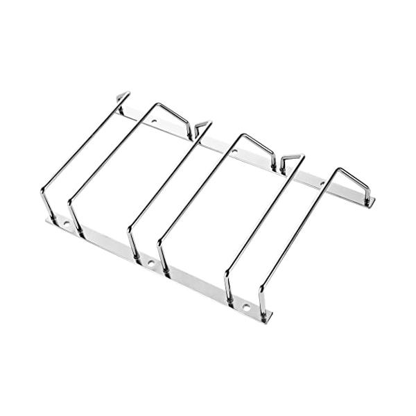 キャビネットの下に厚いワイングラスラック。 ワイングラスを収納するのに非常に頑丈で、便利です。 一生長持ちします。1*3列。 2*6個のグラスを収納できます。 ガラスのベース直径により異なります。取り付けネジ付属、ネジカバーも付属しています...