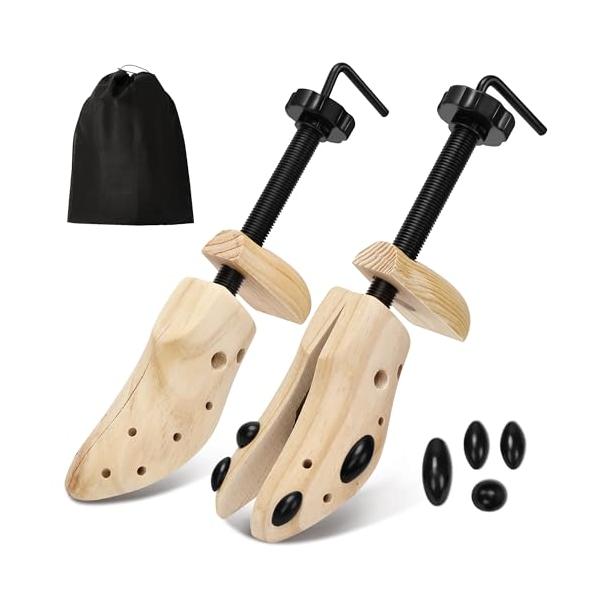 [NINEMAX] シューズストレッチャー 靴サイズ伸ばし シューキーパー フィッター 木製 靴擦れ 靴ズレ 左右兼用 革靴 形崩れ防止 男女兼用 靴広げる道具 二個セット