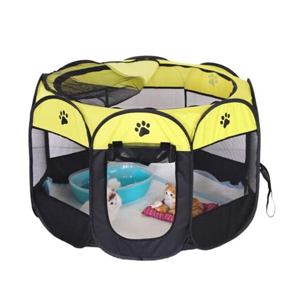 ワンちゃんの快適ライフを 旅行やキャンプ、災害の時でも臨時ケージとして大活躍  快適メッシュ素材 通気性を重視したメッシュ素材を使用。わんちゃんも一目で確認できるので安心です。 ワンタッチ設置 女性でもあっという間に完成 使いたい時にすぐ広...