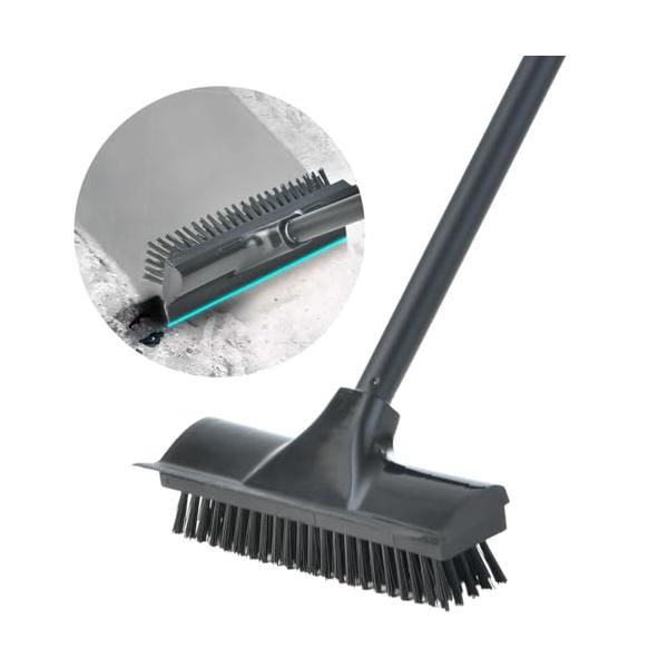 2 in 1水切りワイパー＆ブラシ設計 デッキブラシはブラシやスクレーパーとして使用でき、床をブラッシングした後は簡単に下水を掻き取ることができます。家事をするときに有効性を向上させます。 清掃能力は強い 45度の傾きで、腰に負担が掛からず...