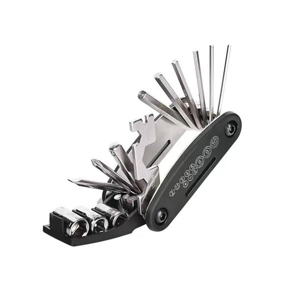 LUYING 自転車工具セット 六角レンチ16in1 多機能 携帯 六角レンチ ソケット 高硬度 持ち運び便利 折りたたみ式携帯工具 クロスバイク ロードバイクなど用