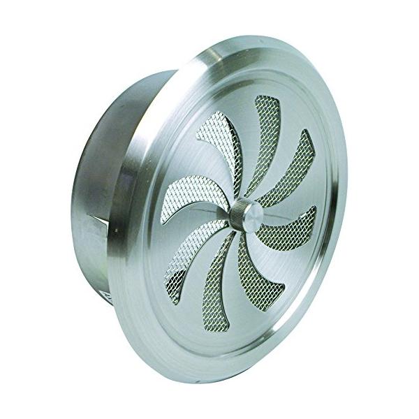 ワールド SUS304ステンレス 丸型レジスターφ100mm アミ付(10メッシュ) H/L(ヘアーライン)クリアー WRR-100