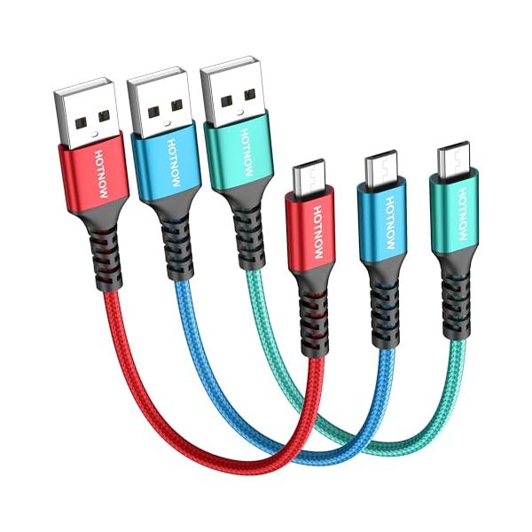 マイクロUSBケーブル USBA-マイクロUSBケーブルは、すべてのマイクロコネクタ電話とマイクロデバイスの充電と同期に適合します 急速充電 24AWG銅線コアとUSB2.0 480Mbps で3Aの急速充電に対応PCでのデータ転送 耐久性...